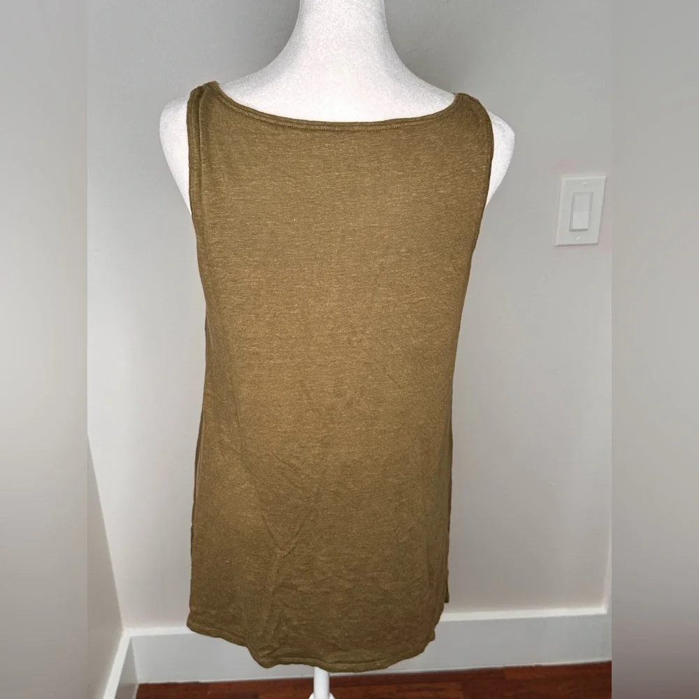 Eileen Fisher Earthy Brown  Organic Linen Tank Top - Picture 10 of 12